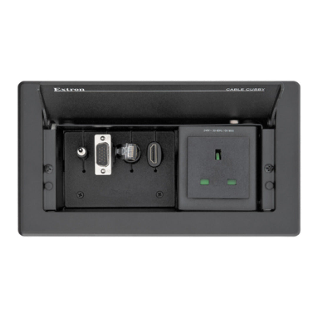 Extron Cable Cubby 202 UK AC Outlet Table Enclosure 60-1425-02