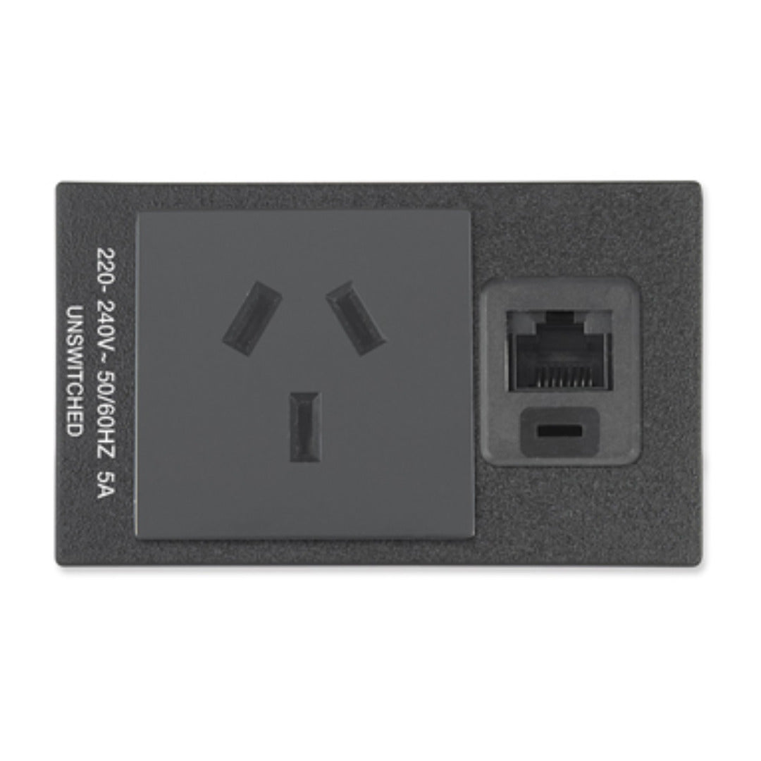 Extron AC Net AAP AUS Black AC Outlet & Network AAP Module 70-572-02