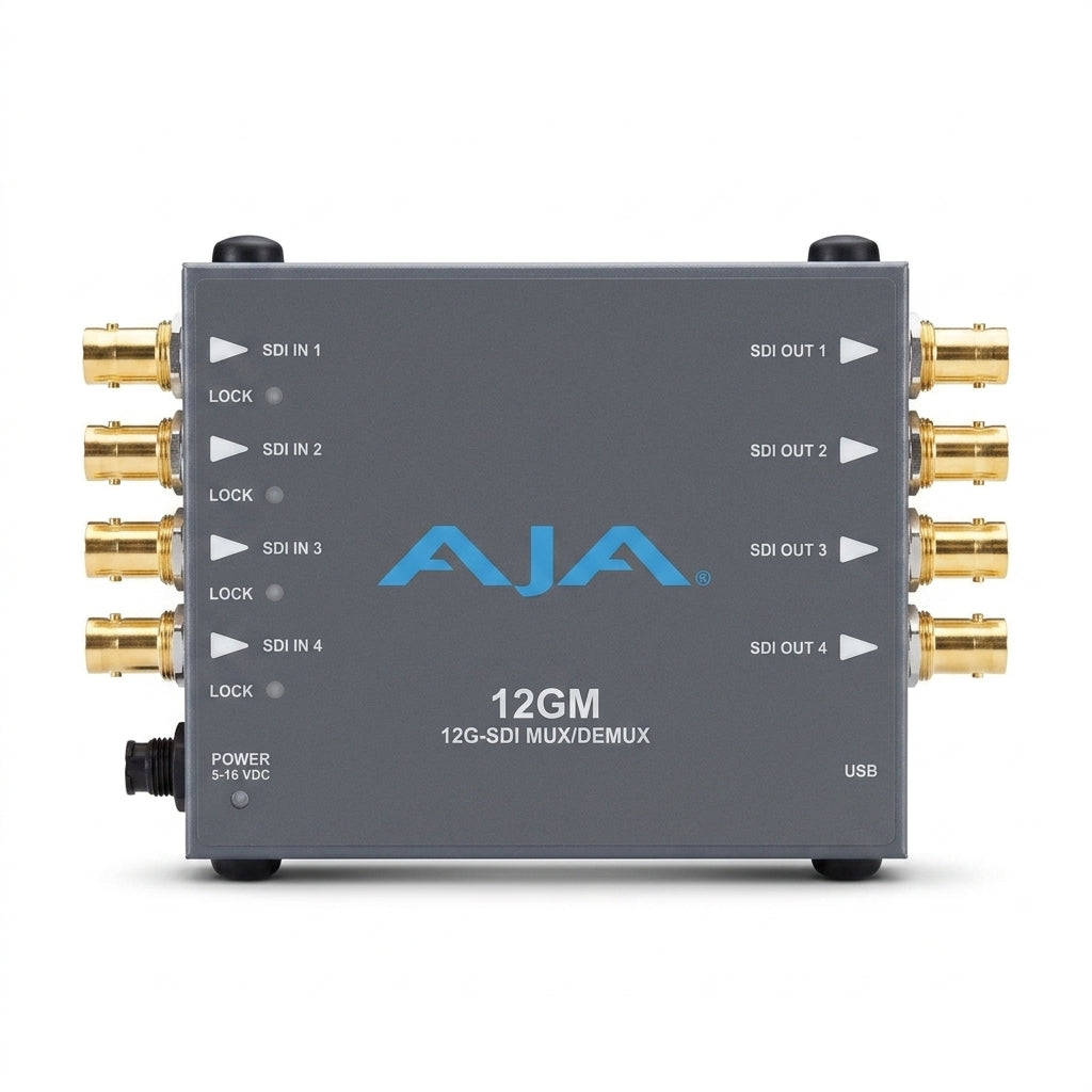 AJA 12GM 4K UHD Compact 12G-SDI to Quad 3G-SDI Transport Converter