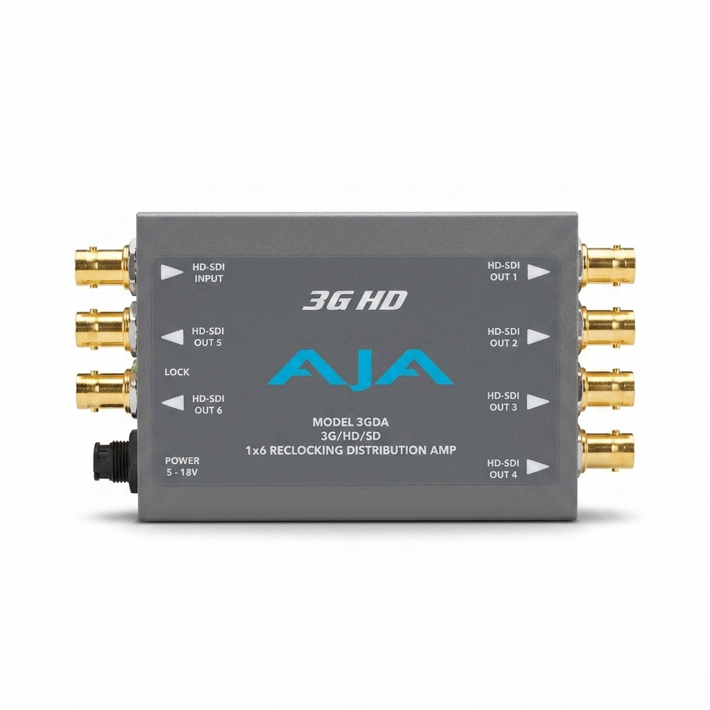 AJA 3GDA Mini 1x6 3G/HD/SD-SDI Reclocking Distribution Amplifier