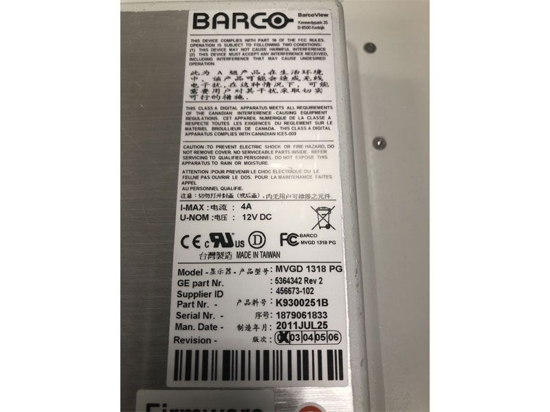 Barco MVGD 1318 PG 18" SXGA Medical Grade LCD Monitor
