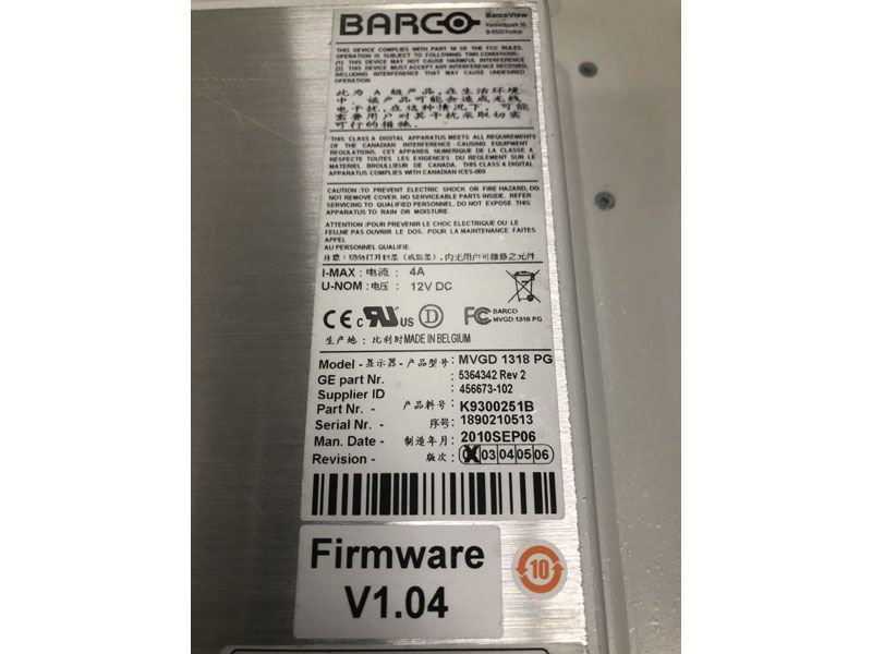 Barco MVGD 1318 PG 18" SXGA Medical Grade LCD Monitor
