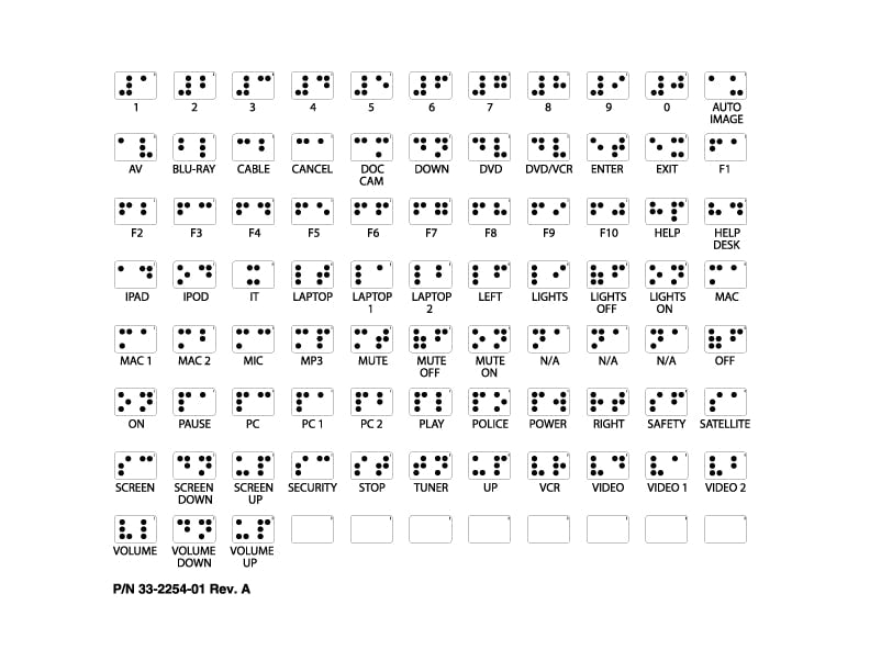 Extron Backlit Button Labels 33-956-01