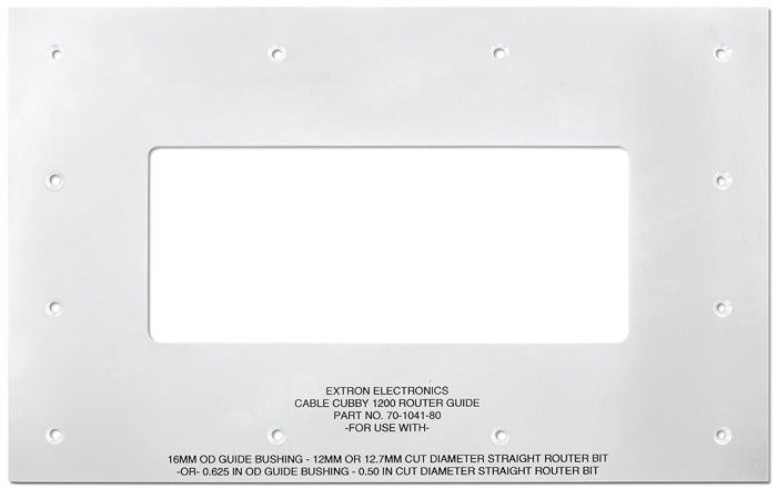Extron Cable Cubby 1200/1200C/1202 Routing Template 70-1041-80