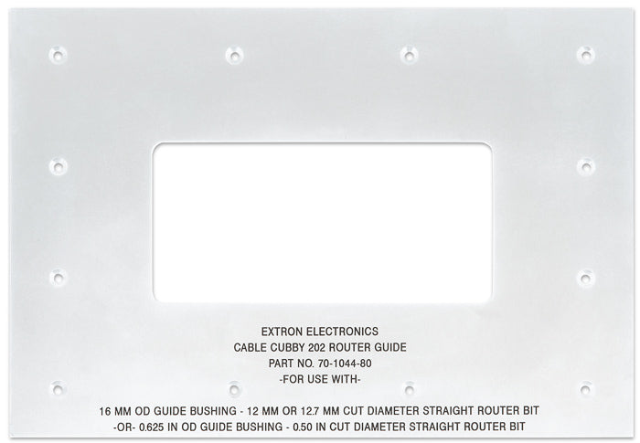 Extron Cable Cubby 202 Routing Template 70-1044-80