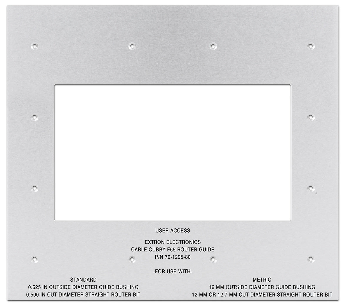 Extron Cable Cubby F55 Routing Template 70-1295-80