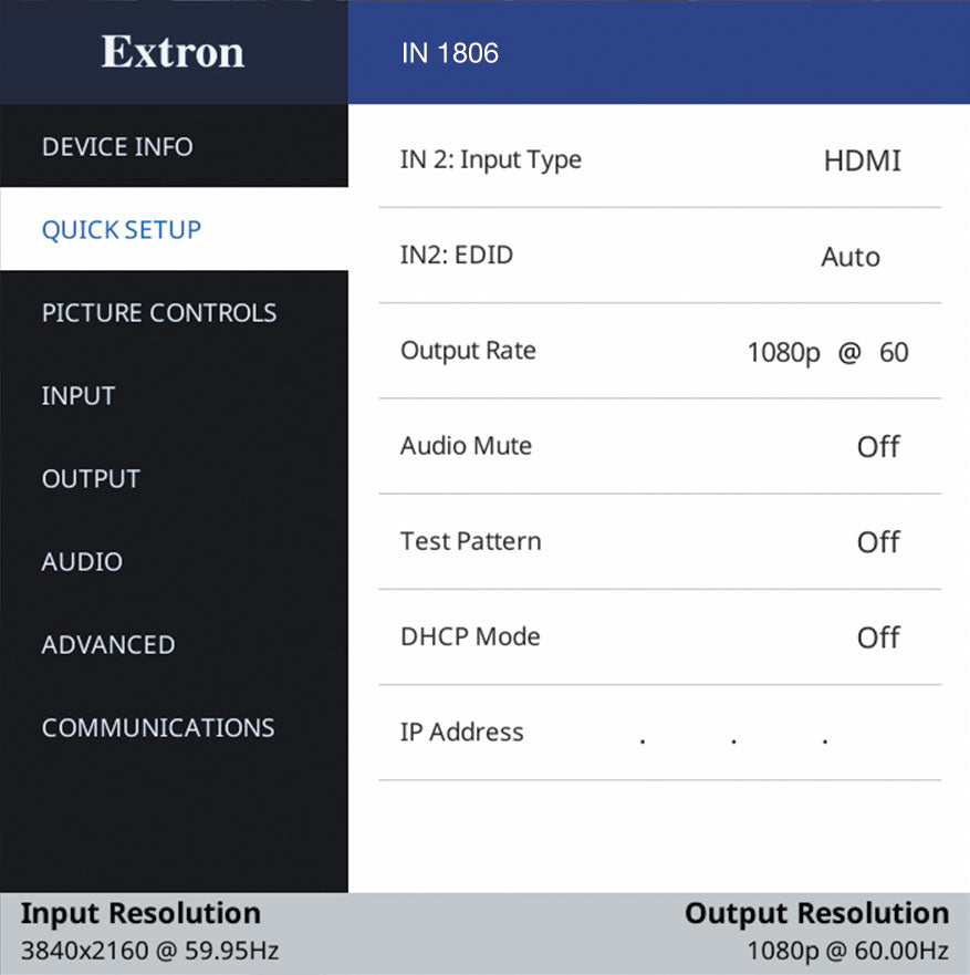 Extron IN1806 60-1663-01