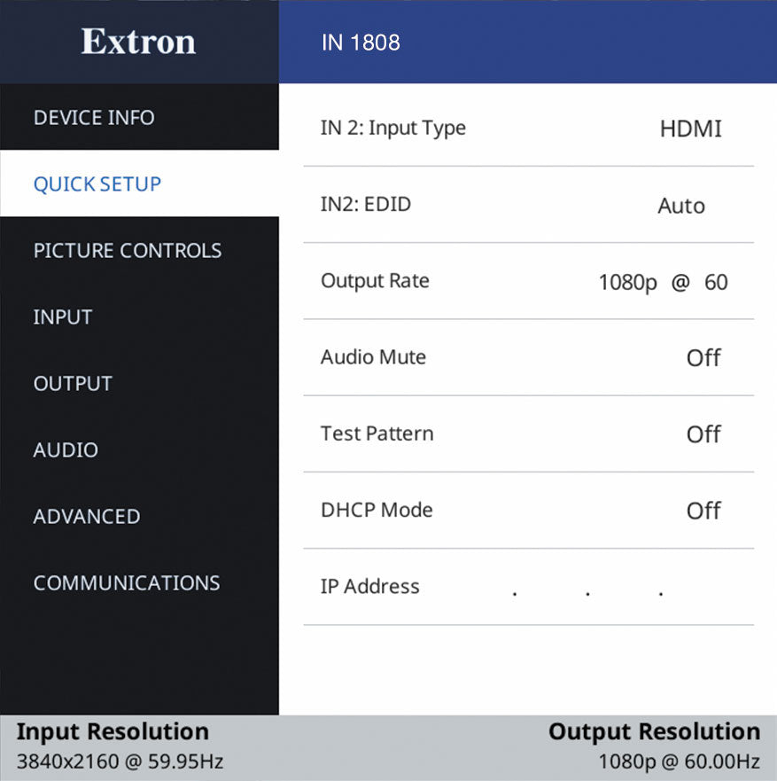 Extron IN1808 60-1615-01