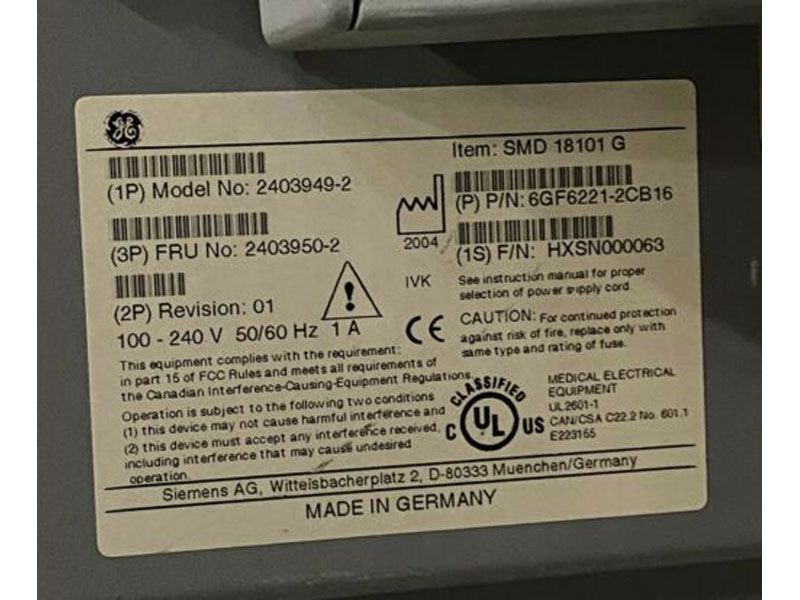 Siemens SMD 18101 G 18" Medical Grade LCD Monitor
