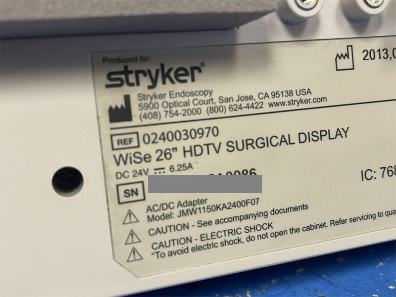 Stryker WISe 26" Surgical LCD Monitor
