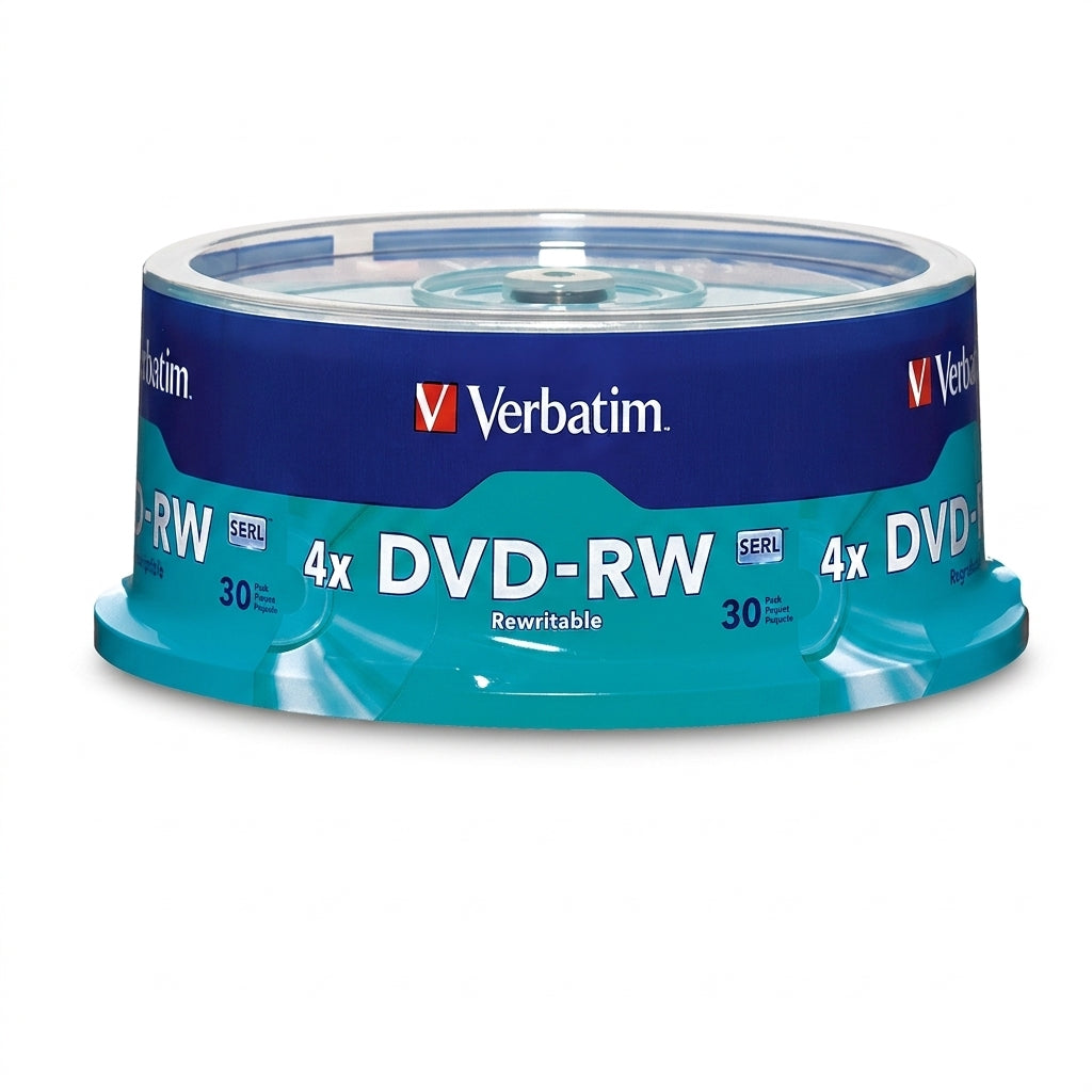 Verbatim 95179 4.7GB 4X DVD-RW Recordable Media (30-Pack Spindle)