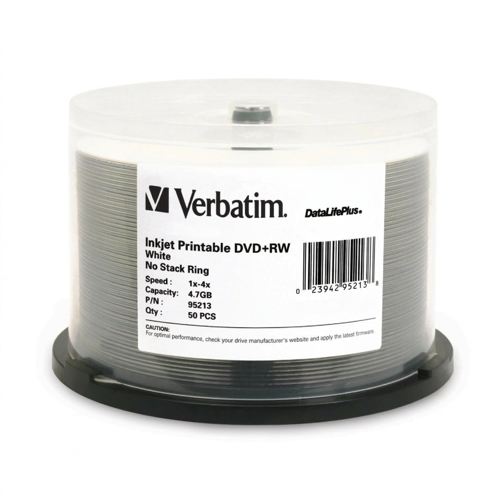 Verbatim 95213 DataLifePlus Medical Grade White Inkjet Printable DVD-R